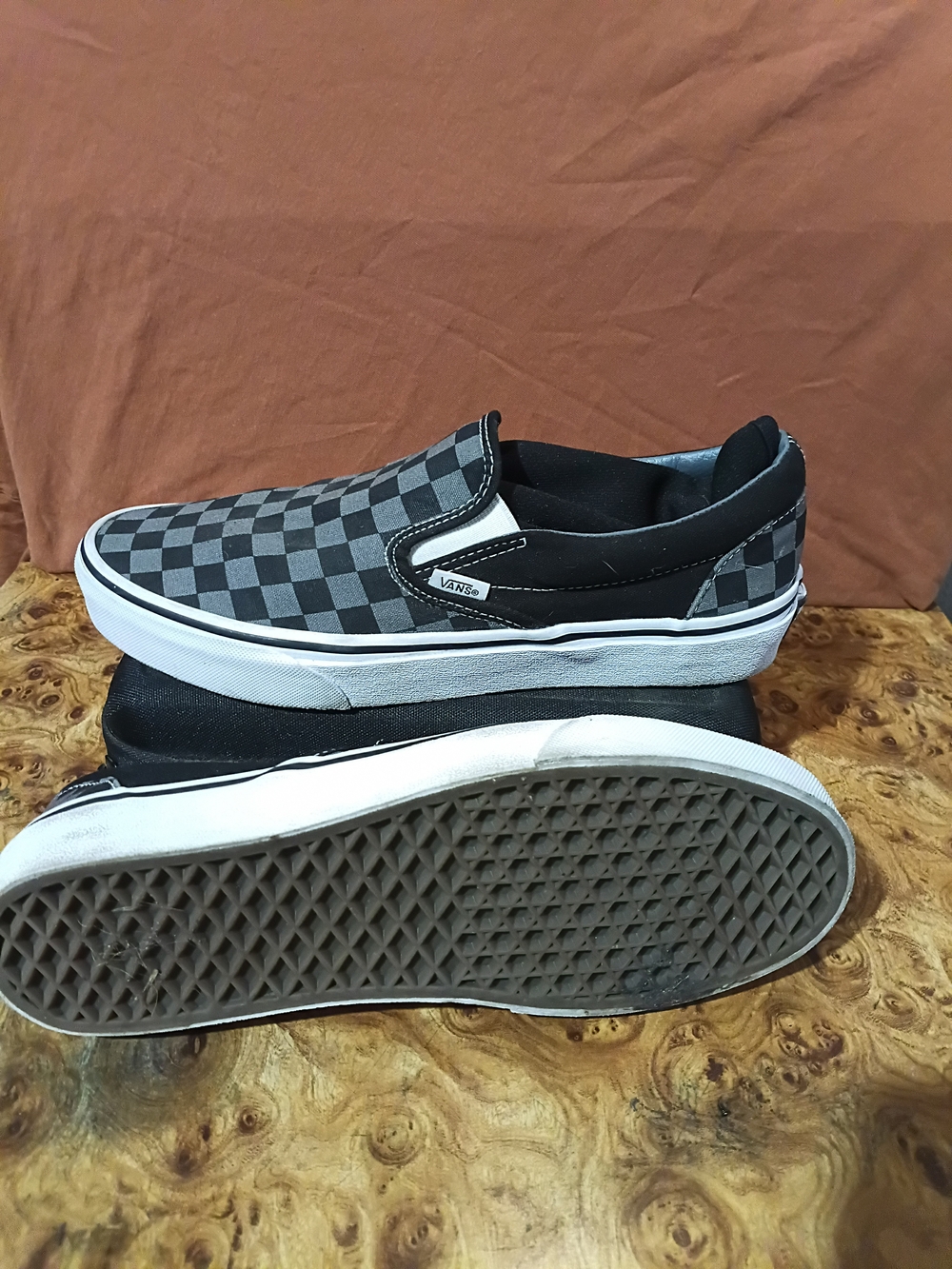 Vans Checkerboard Slip-On in Black and Gray